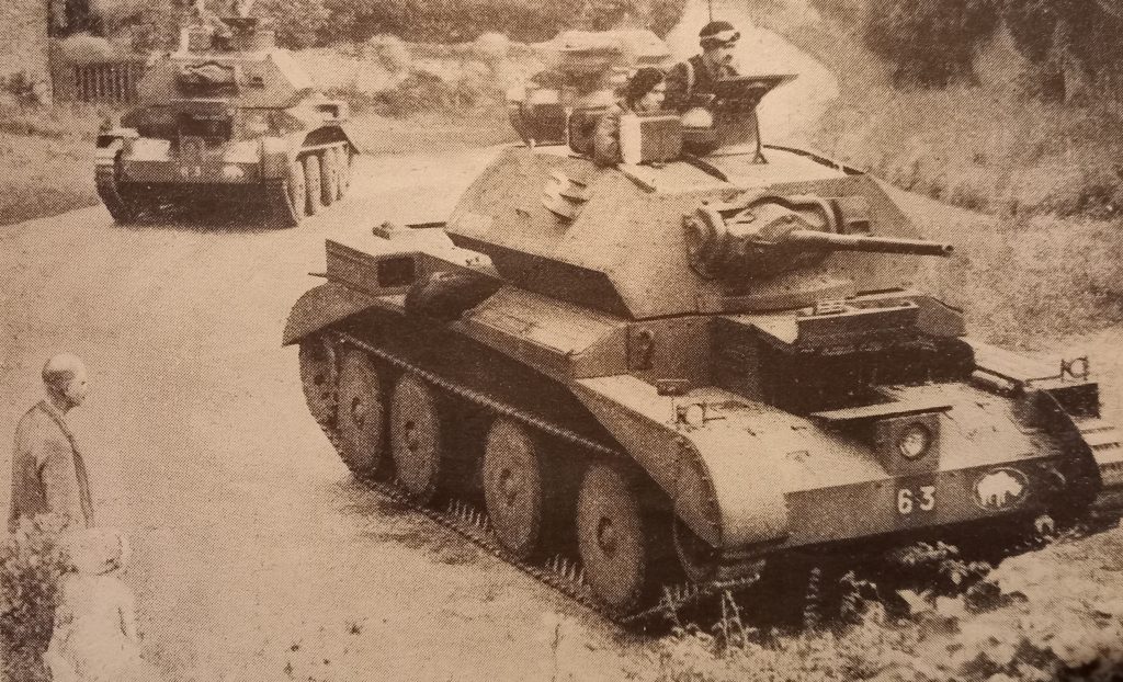 British Army Crusader Tank in the English countryside 1940 WW2