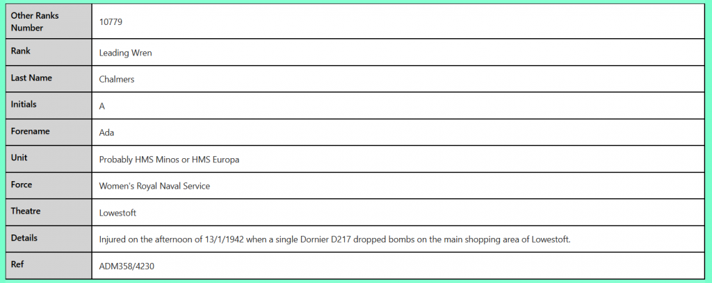 10779 Leading Wren A Chalmers Womens Royal Naval Service